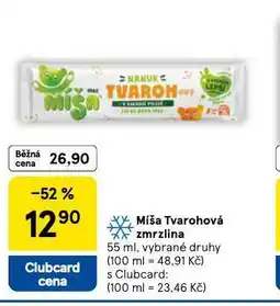 Tesco Míša tvarohová zmrzlina nabídka