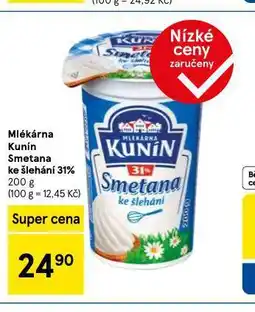 Tesco Kunín smetana ke šlehání 31% nabídka