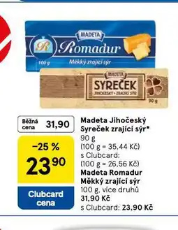 Tesco Madeta jihočeský syreček nabídka