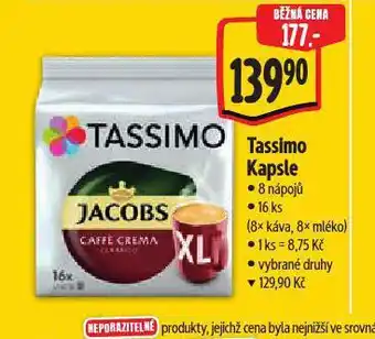 Albert Tassimo kávové kapsle nabídka