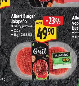 Albert Hovězí burger jalapeňo nabídka