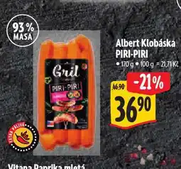 Albert Klobáska piri-piri nabídka