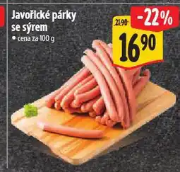 Albert Javořické párky se sýrem nabídka