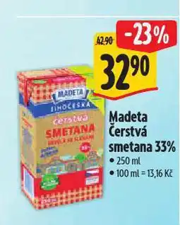 Albert Madeta čerstvá smetana 33% nabídka