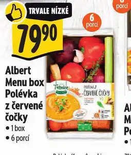 Albert Menu box polévka z červené čočky nabídka
