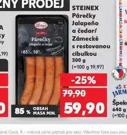 Kaufland Párečky jalapeňo a čedar nabídka