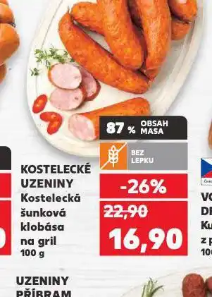 Kaufland Kostelecká šunková klobása na gril nabídka