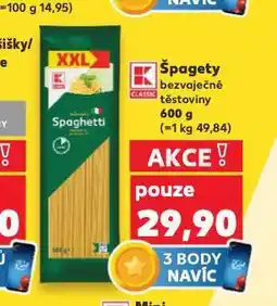 Kaufland Špagety bezvaječné těstoviny nabídka
