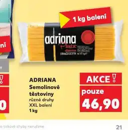 Kaufland Adriana semolinové těstoviny nabídka