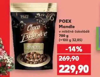 Kaufland Poex mandle v mléčné čokoládě nabídka