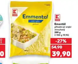 Kaufland Ementál přírodní sýr zrající strouhaný nabídka