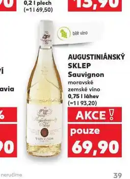 Kaufland Augustiánský sklep sauvignon nabídka