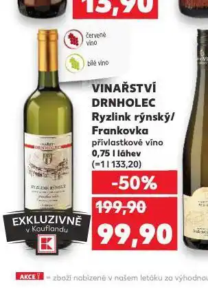 Kaufland Vinařství drnholec frankovka nabídka