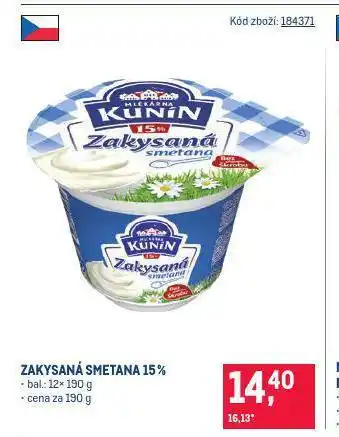 Makro Kunín zakysaná smetana nabídka