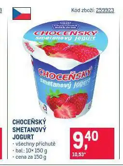 Makro Choceňský smetanový jogurt nabídka