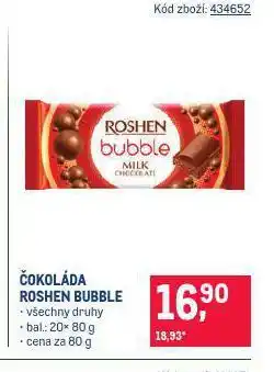 Makro Čokoláda roshen bubble nabídka