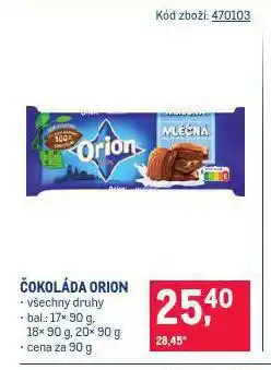 Makro Orion čokoláda nabídka