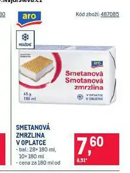 Makro Smetanová zmrzlina v oplatce nabídka
