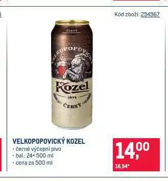 Makro Pivo velkopopovický kozel nabídka