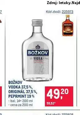 Makro Božkov vodka nabídka