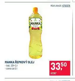 Makro Manka řepkový olej nabídka