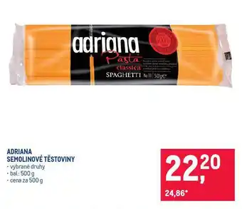 Makro Adriana těstoviny nabídka