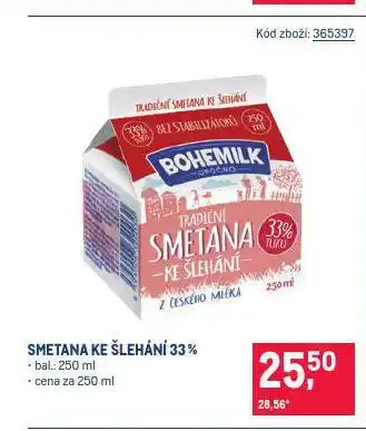 Makro Bohemilk smetana ke šlehání nabídka