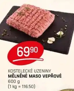 Flop Kostelecké uzeniny Mělněné maso vepřové nabídka