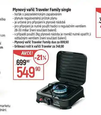 Globus Plynový vařič traveler family single nabídka