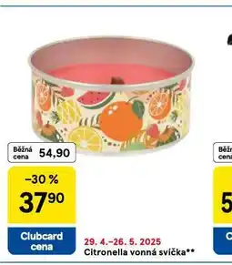 Tesco Citronella vonná svíčka nabídka
