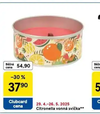 Tesco Citronella vonná svíčka nabídka