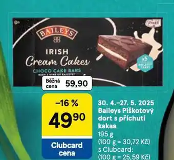 Tesco Baileys piškotový dort s příchutí kakaa nabídka