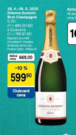 Tesco Etienne dumont brut champagne nabídka