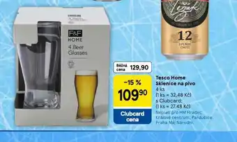 Tesco Sklenice na pivo nabídka