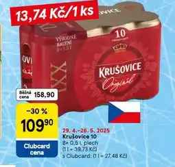 Tesco Pivo krušovice 10 nabídka
