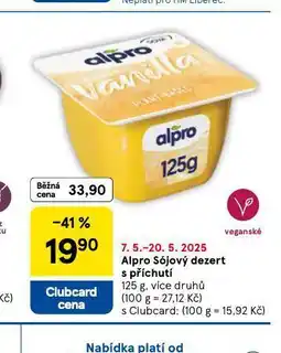 Tesco Alpro sójový dezert s příchutí nabídka
