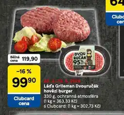 Tesco Láďa grileman dvouručák hovězí burger nabídka