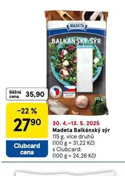 Tesco Madeta balkánský sýr nabídka