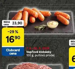 Tesco Vepřové klobásky nabídka