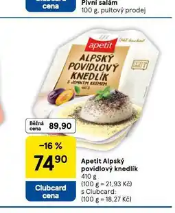 Tesco Apetit alpský povidlový knedlík nabídka