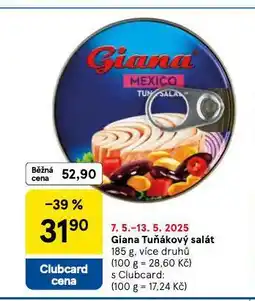 Tesco Giana tuňákový salát nabídka