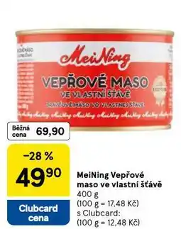 Tesco Meining vepřové maso ve vlastní šťávě nabídka