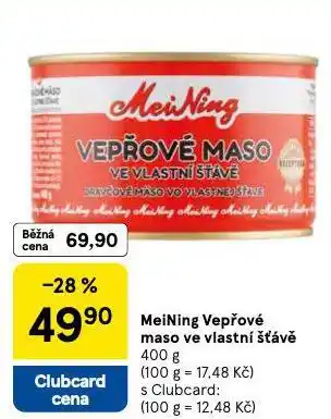 Tesco Meining vepřové maso ve vlastní šťávě nabídka