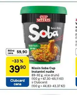Tesco Nissin soba cup instantní nudle nabídka