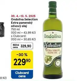 Tesco Ondoliva selection extra panenský olivový olej nabídka