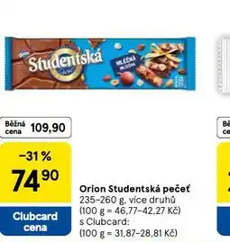 Tesco Orion studentská pečeť nabídka