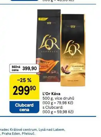 Tesco L´or káva nabídka