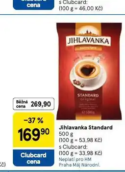 Tesco Jihlavanka standard mletá káva nabídka