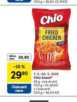 Tesco Chio snack nabídka