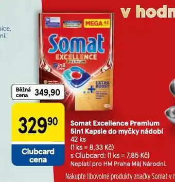 Tesco Somat excellence premium 5in1 kapsle do myčky nabídka